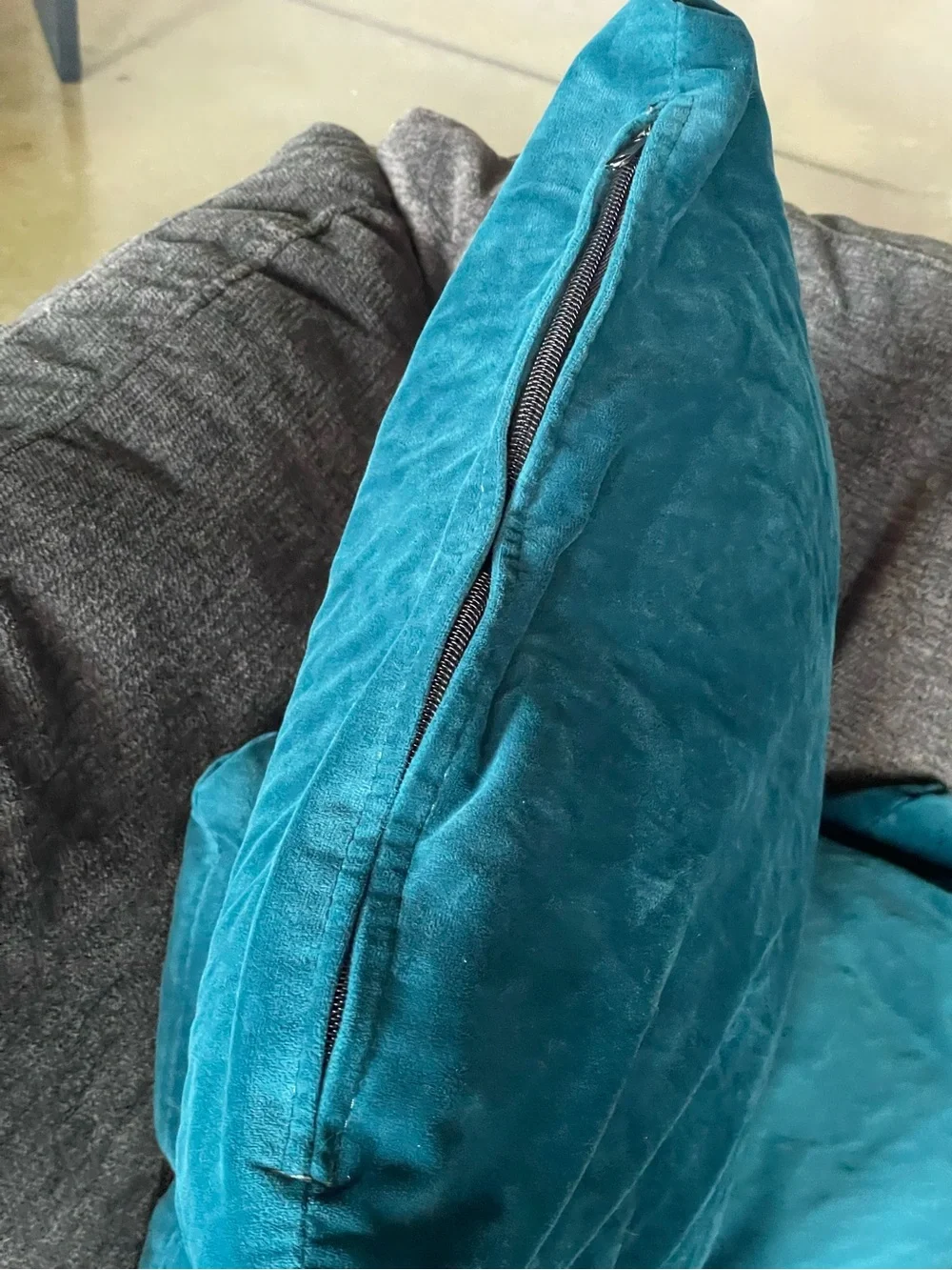 Turquoise Velvet Throw Pillow - Set of 2 - 17”x17”
